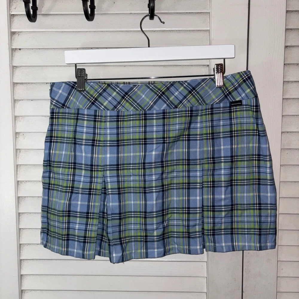 Abercrombie & Fitch Y2K Plaid Pleated Mini Skirt 10 Preppy Schoolgirl Clueless